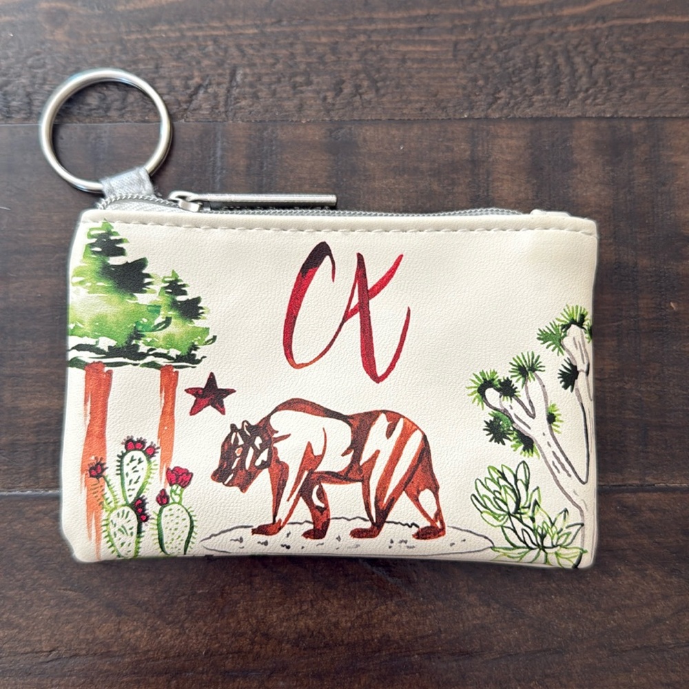 Starbucks California Zip Card Case Coin Purse Keyring Keychain